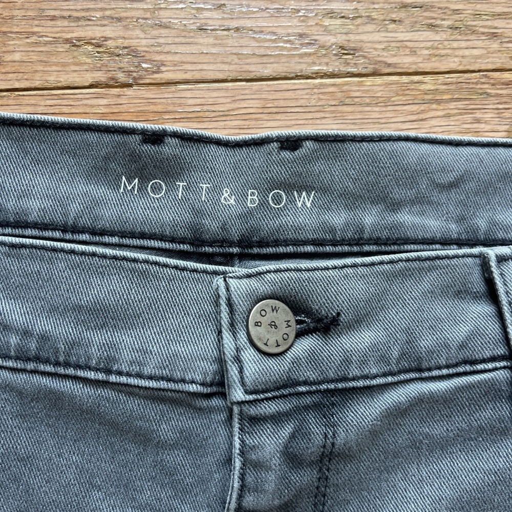 Mott & Bow Jeans‎ Mens 40x26 Gray Straight Stone Stretch Medium Wash - Hemmed - Picture 2 of 9